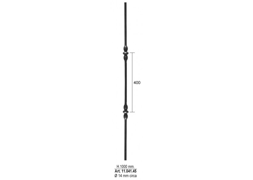 Elementi Ferro Forgiato T.14 H.1000 mm