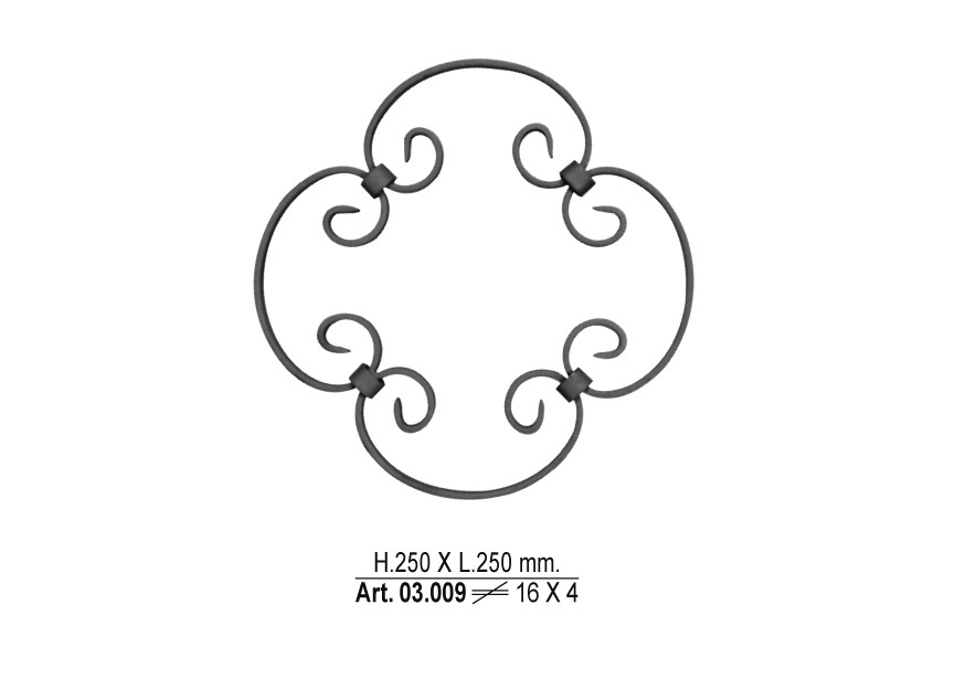 ELEMENT DECORATIF 250X250MM 16X4MM