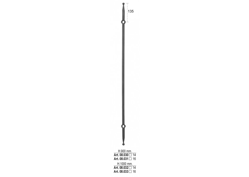 08.030~~STAVEN MET GATEN #14mm 900mm