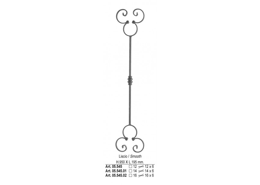 05.545~~SPIJL H 950X195MM 12X6MM