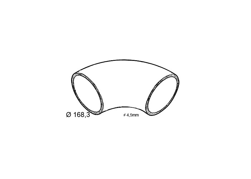 COUDE A SOUDER 3 D 90 -168.3 x 4.5 - ACIER