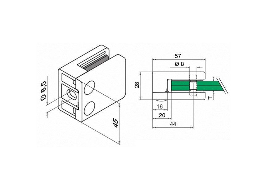 144200-000-10~~Glasklem,MOD 42,excl.klemrubbers,vlak