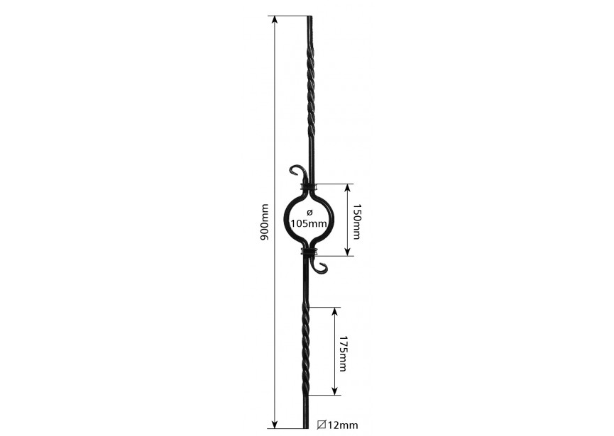 B38-4R~~SPIJL 900MM.