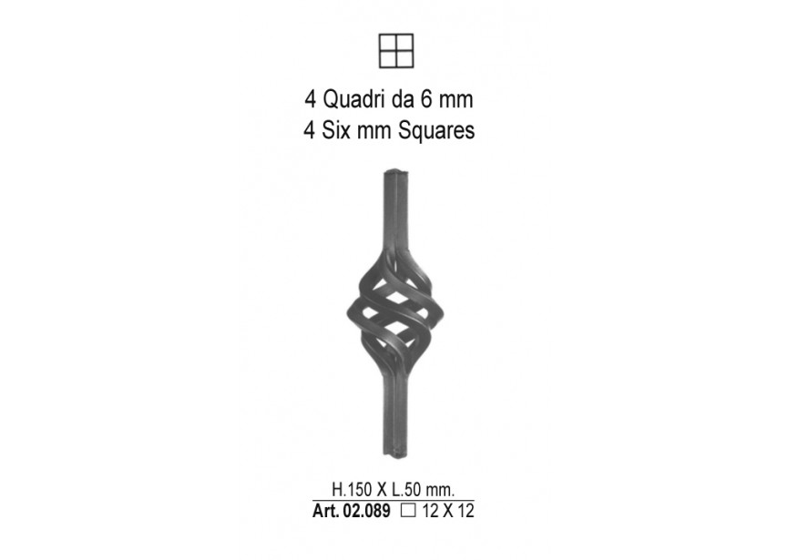 02.089~~TORS 150X50MM # 12 MM