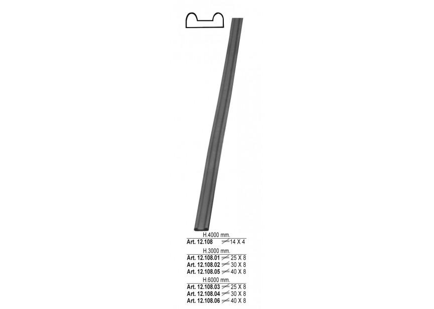 MAIN-COURANTE 14X4MM - LONGUEUR 4M.