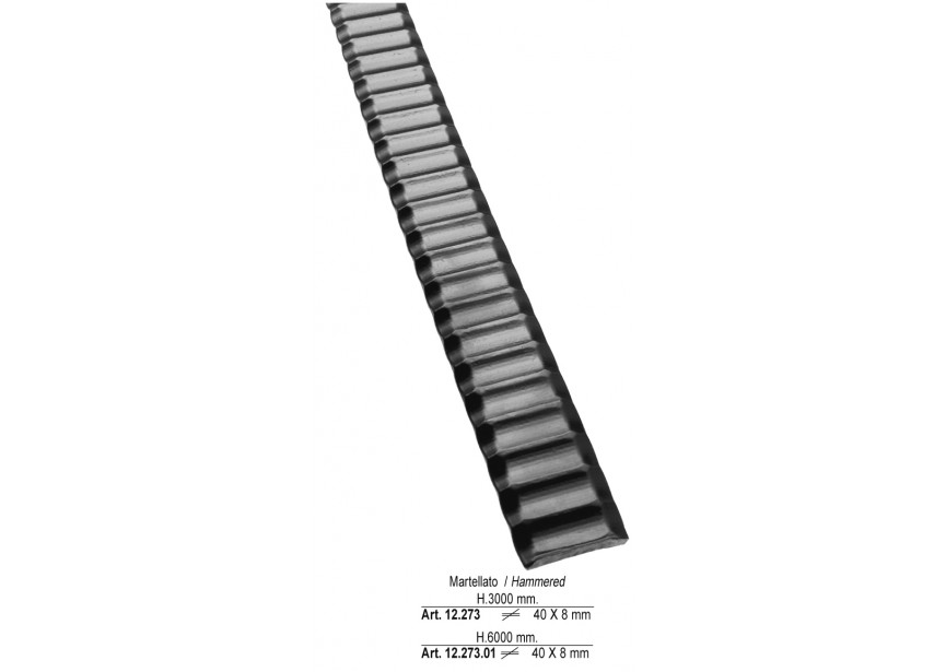 12.273.01~~GEHAMERDE HANDGREEP 40X8MM - 6 METER