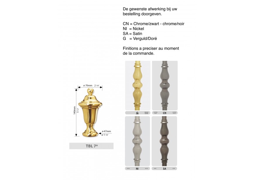 BOULE DE DEPART DE RAMPE M10 H. 140MM