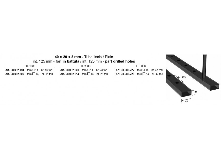 08.082.228~~LENGTE 6 METER - 40X20MM