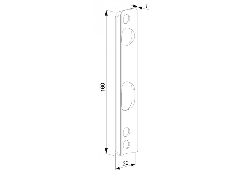 P00002837 - Plaque adaptateur pour serrures LA,LM et LS-pour profils ronds D34mm