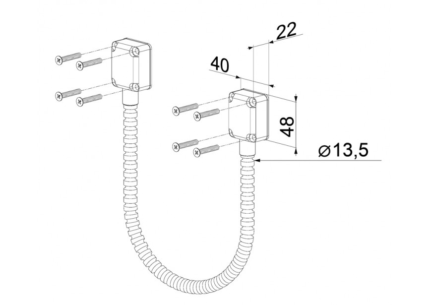 P00008970 - Gaine de passage en acier inoxydable 450mm