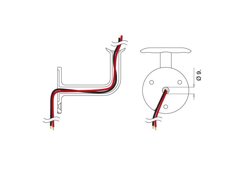 Support mural p/ m-c Ø 42,4 mm avec passe-câble