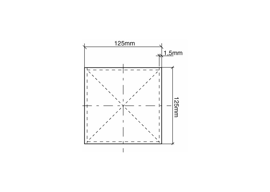 165I-120~~VIERKANTE PAALKAP INOX 120MM