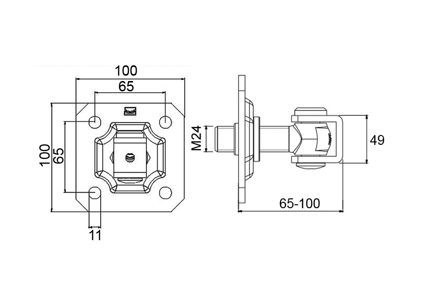 GOND REGLABLE AVEC PLATINE  DOUILLE A SOUDER M24