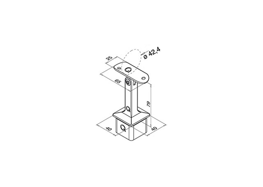 Support orientable de main-courante Ø 42,4 mm -