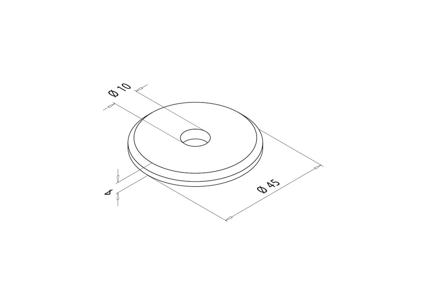 embase ronde à souder Ø 45x4 pr barre Ø 10 EMB 4 PCES !!! .
