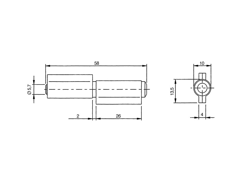 402-60~~LASPAUMEL KORTE AANLASLIP  LOSSE STIFT VPE 40 ST