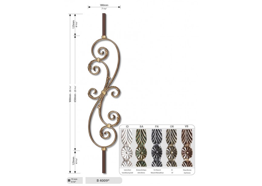 BALUSTRE PRESTIGE VIEUX BRONZE