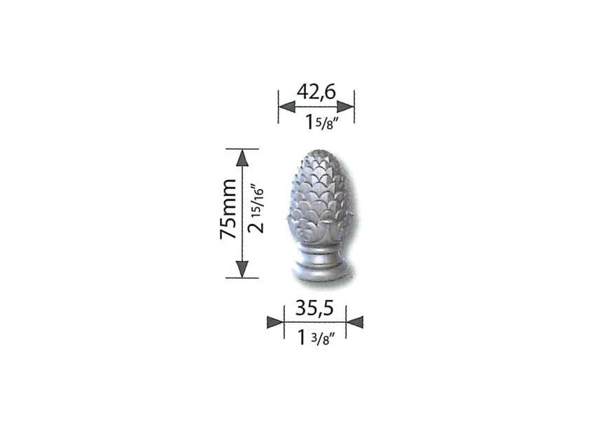 ALUT7~~PAALKOP M8 IN ALUMINIUM