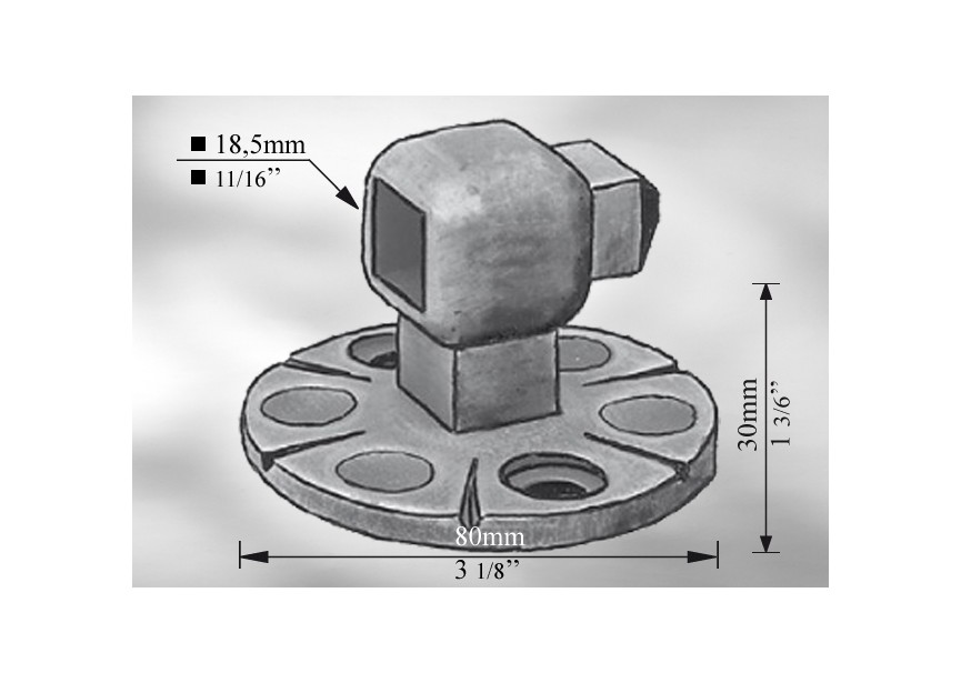 PLATINE DE FIXATION 80X30MM # 18.5MM