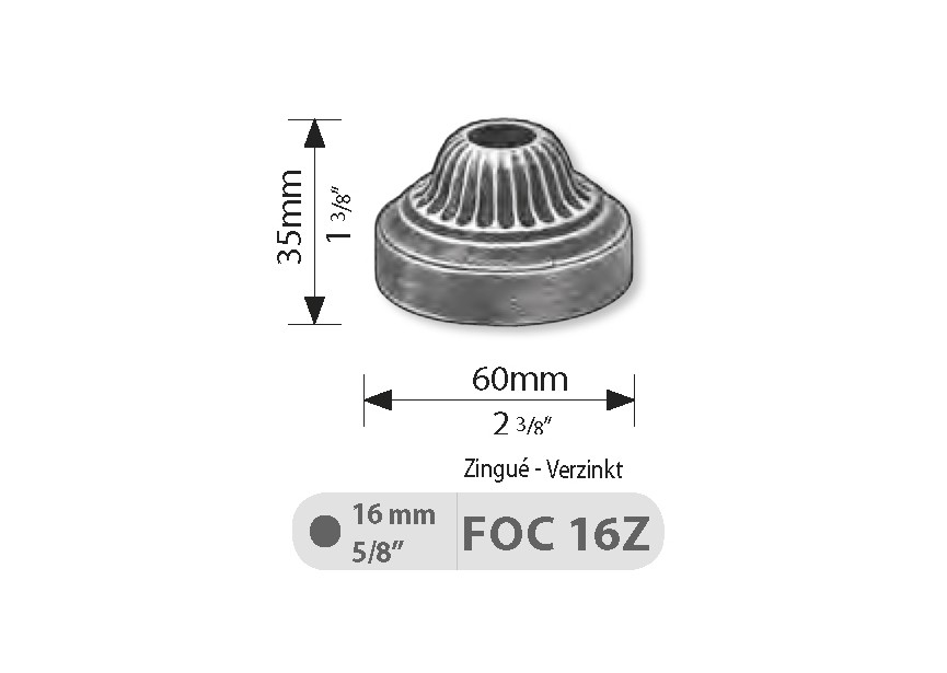 CHAP.COUVRE-TUBE EN F.GR.Z.