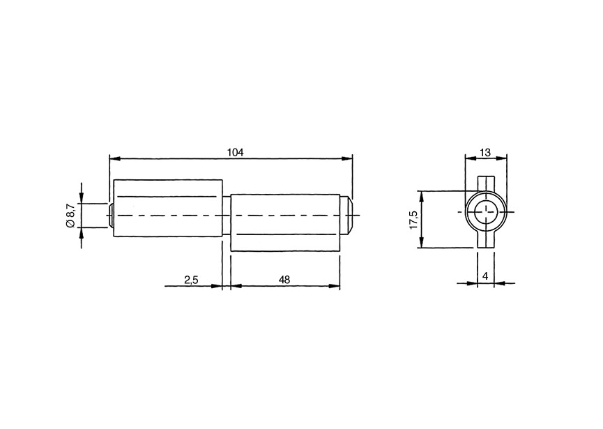 402Z-100~~VERZ LASPAUMEL  KORTE AANLASLIPPEN  LOSSE STIFT