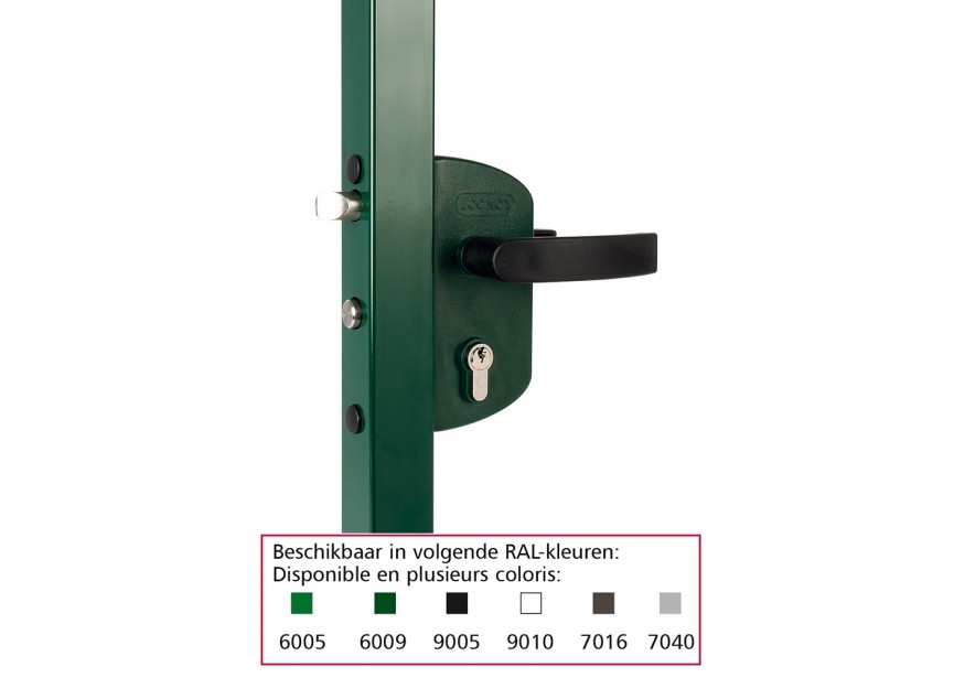 P00012109-6005 - Serrure avec coffre en polyamide pour profils 40mm-vert