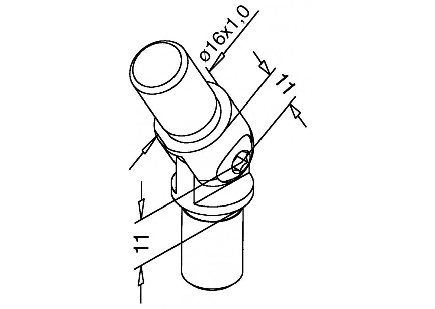 141302-016-12~~VERSTELBARE BUISVERBINDER, 16MM (-90°...+90°) VPE 6 STUKS