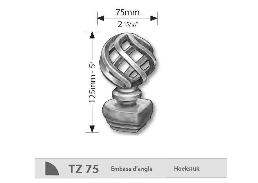 TZ75~~SIERKOP VR HOOFDBALUSTER