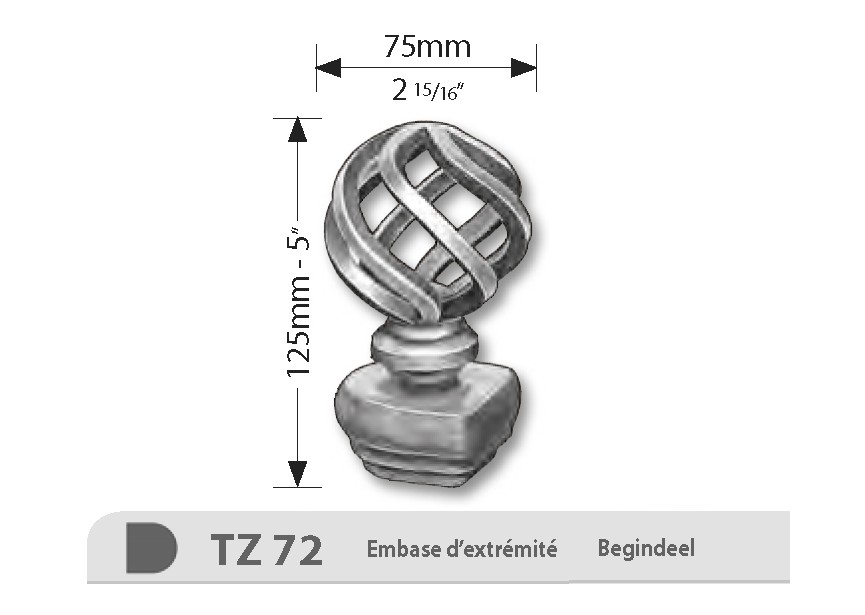 TZ72~~SIERKOP VR HOOFDBALUSTER