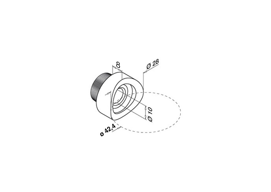 Entretoise pour fixation sur verre,