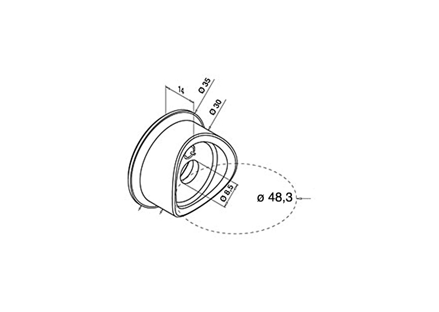 140723-048-12~~ADAPTER VOOR MODEL 44  46, Ø 48,3MM