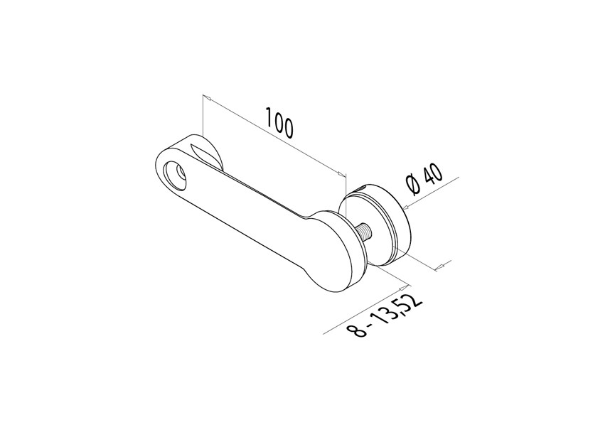 Adaptateur à verre - spider 1 bras Ø40mm