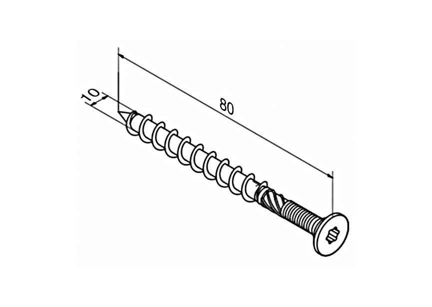 Vis p/ aggloméré à tête fraisée 6 pans creux ,