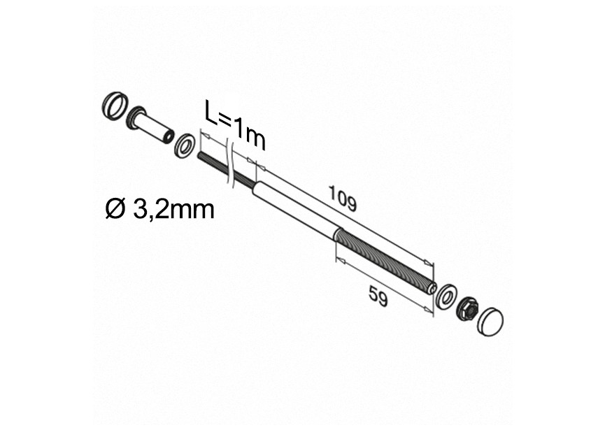 147901-003-01~~Quick Connect kabel-set 1m, kabeldoorsnede: 3,2mm