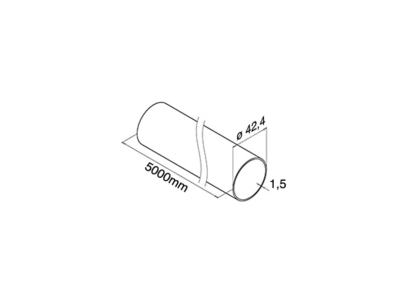 Tube Ø 42,4 mm x 1,5 mm - 500 cm