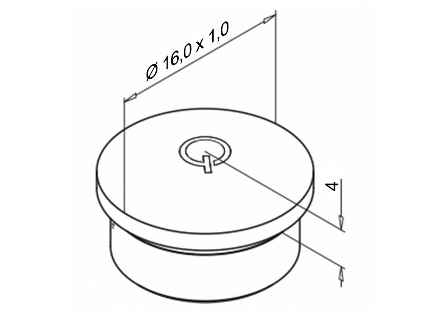 141729-016-12~~AFGERONDE EINDKAP, 16,0MM - VPE 2 STUKS