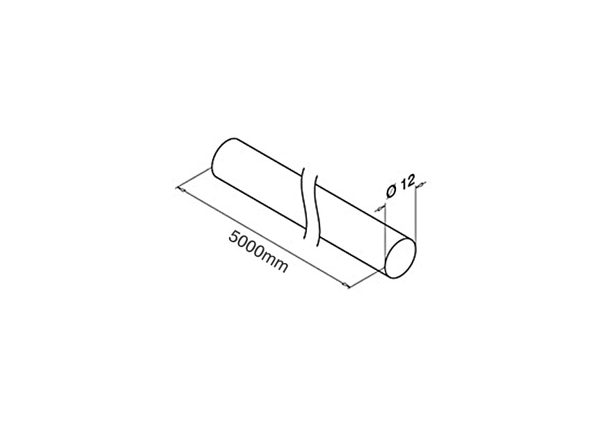 141910-012-50-10~~ROND 12MM Gepolijst  5m