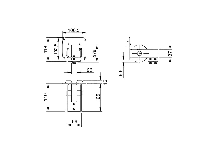 CGA-347P~~NYLON EINDWIEL VOOR ALU MONORAIL