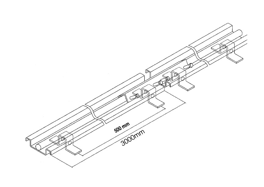 HEAVY Z 3M~~GEGALVANISEERDE GRONDRAIL LENGTE 3M