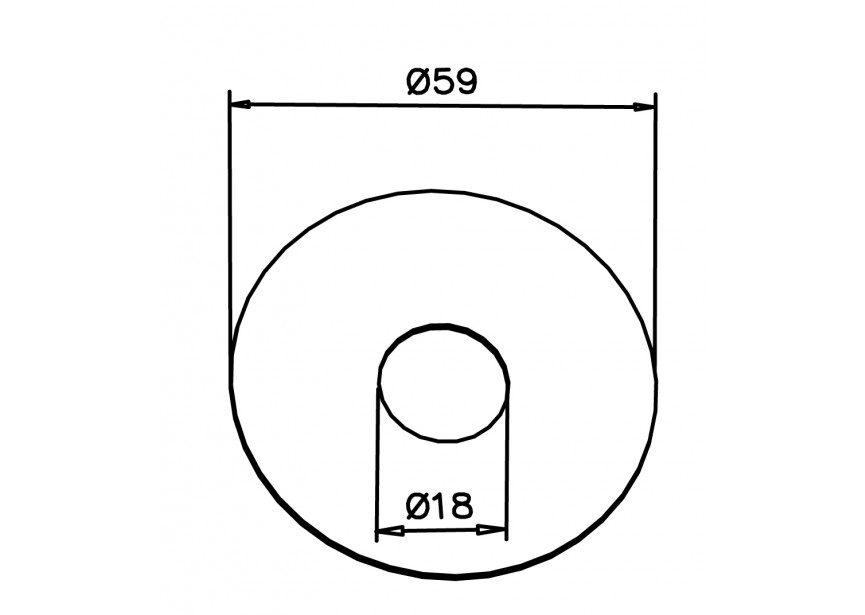 Rondelle en nylon, Ø59 mm, épaisseur 1 mm,