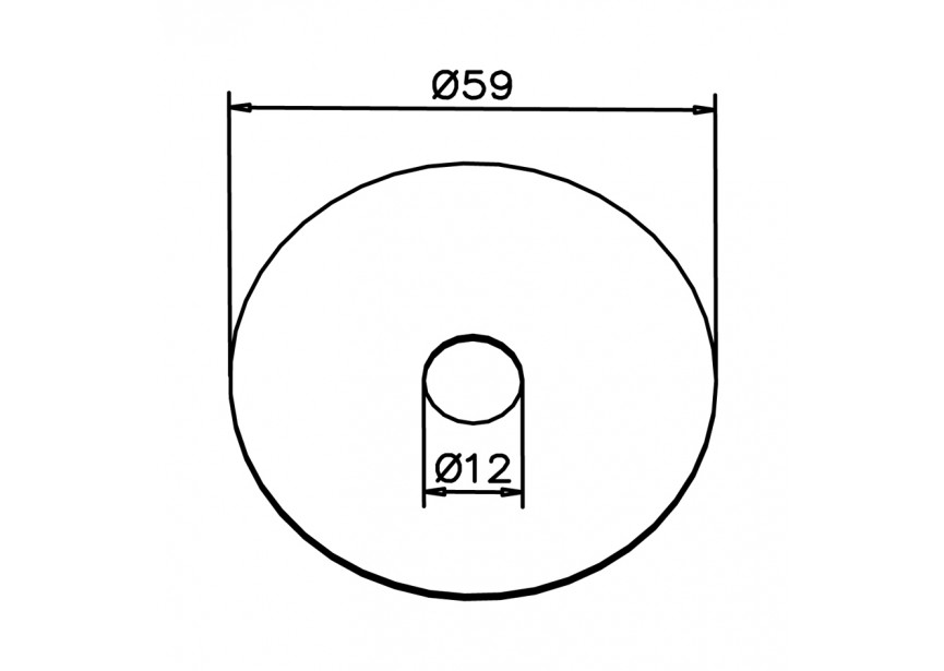 205081~~NYLON ONDERLEG SCHIJF DIAM. 59MM, DIKTE 1MM, VPE 20 STUKS