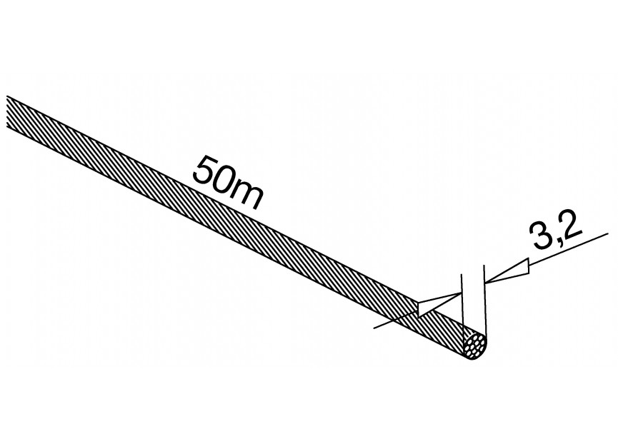 câble pour système de câble 1-8 (3,2 mm), 1x19,