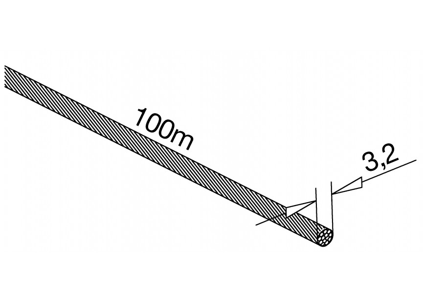 câble pour système de câble 1-8 (3,2 mm), 1x19, 100 M