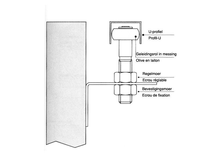 DEVIATEUR EN ACIER AVEC ROULEAU  34 MM