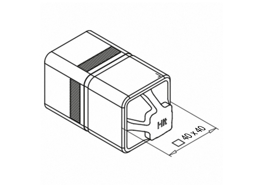 145794-040~~Verbinder EASY HIT, 40mm x 40mm x 2mm, vierkant