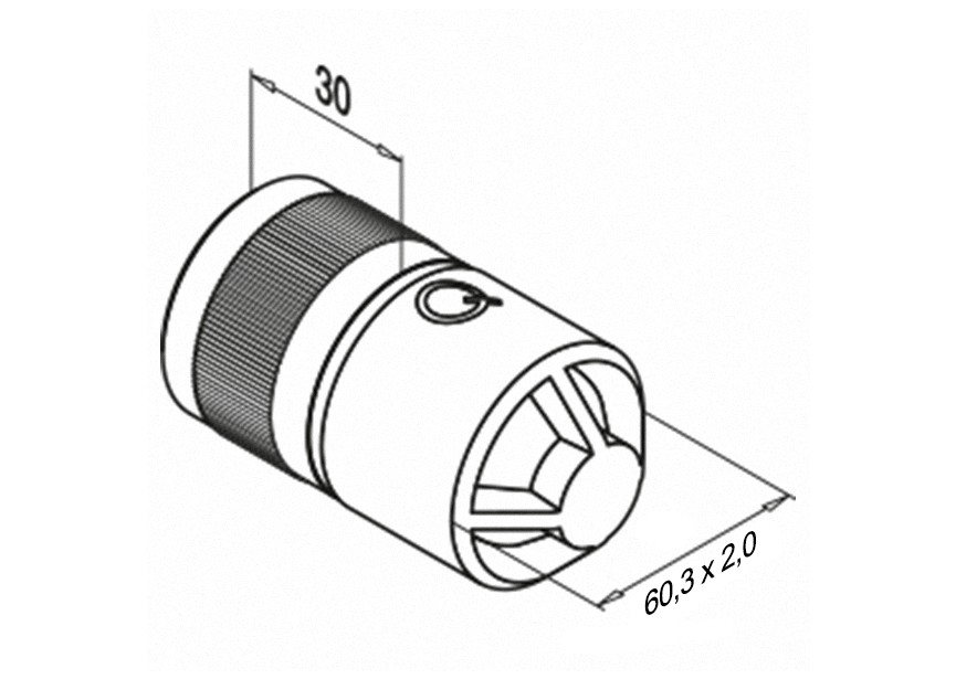 135792-060~~voor buis Ø60,3mm x 2mm, RVS 304 onbehandeld