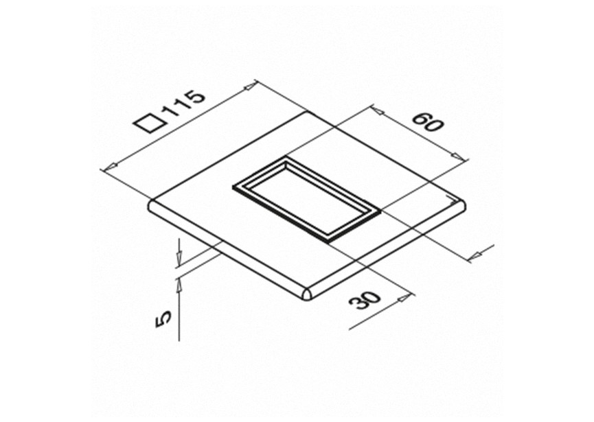 Cache-embase pour poteau rectangulaire  60x30mm