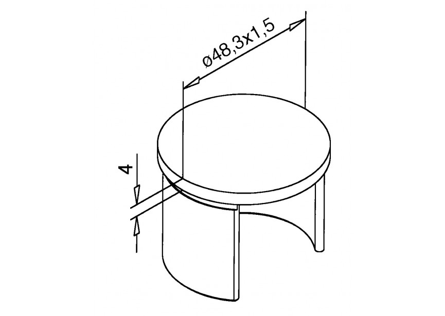 136732-048-12~~VLAKKE EINDKAP, 48,3MM