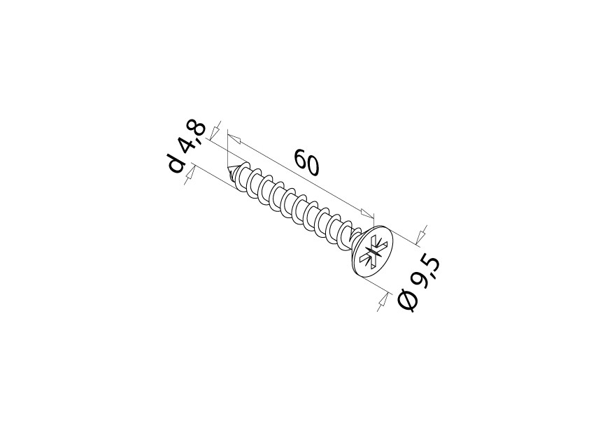 Vis auto-foreuse tête fraisée Ø9,5mm QS-504