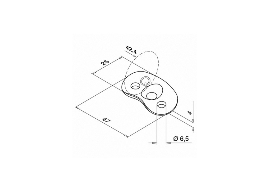 141820-042-12~~Handrailinghouder,90°,voor MOD 0305,D42,4mm